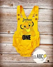 The Lion King One Year Old Cake Smash 1st Birthday Boy Romper