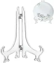 Clear Plate Display Stand Folding Picture Frame Holder Decorative Easel 3 Sizes - Elegant Clear Acrylic Display Stands, Perfect for Home and Gallery Decor