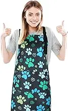 XLSXEXCL Dog Grooming Waterproof Apron with 2 Pockets, Cute Animals Puppy Dog Pets Apron