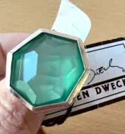 STEPHEN DWECK TRIPLET ROCK CRYSTAL GREEN AGATE STERLING SILVER RING BRAND NEW
