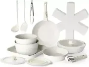 20 Pcs Pots and Pans Set Non Stick, Stackable Cookware Sets with Detachable Hand