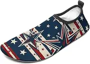 [BTCOWZRV] Water Shoes for Women Men Patriot Star Line Water Sports Shoes Slip-on Breathable Lightweight Athletic Aqua Sock