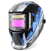 JALUWELD Auto Darkening Welding Helmet Adjustable Welding Mask Battery & Solar