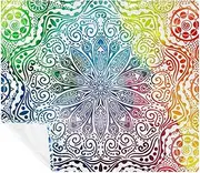 Flower Mandala Watercolor Splash Pattern Fleece Blanket Twin Blanket - Soft Lightweight Plush Cozy - Perfect for Bed, Sofa, Couch, Travel, Camping, 59.0x78.7 inch