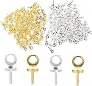 SHINEOFI Sets Self-Tapping Screw Eye Pins Jewelry Making Hooks for DIY Decor Jewelry