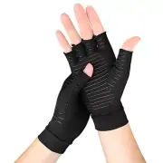 Fiber Pressure Gloves 1 Pair Half Fingers Compression Arthritis Glove