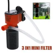 3 in 1 Aquarium Filter Submersible Oxygen Internal Tank Water --us Fish Best