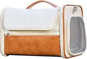 Pet Carrier Bag - Dog Carrier | Pet Travel Carrier | Tarpaulin/Leather Cat Transport Carrier | Breathable Mesh Fabric Dog Transport Case for Puppies Small Animals Kittens Ferrets Rabbits