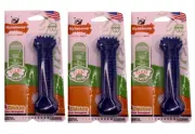 (3 Pack) Nylabone Moderate Chew FlexiChew Dental Toy Chicken Up to 15lbs - Blue