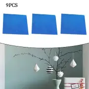 9pcs Acrylic Square Mirror Tile Wall Stickers Decal Home Living Room Decor New
