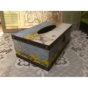 ~~凡爾賽生活精品~~全新比得兔盛夏光年造型木製皮革抽取式衛生紙盒.面紙盒