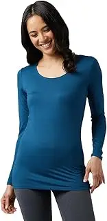 [32 Degrees] Heat Women's Lightweight Scoop Baselayer Top, Majolica Blue, Small
