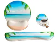 BKS Beach Mouse Pad and Keyboard Wrist Rest Support Set - Gel Mouse Pad with ...