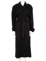 Black Wool Double-Breasted Coat