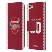 PERSONALISED ARSENAL FC 2022/23 KIT LEATHER BOOK CASE FOR APPLE iPOD TOUCH MP3