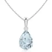Pear-Shaped Aquamarine Solitaire Pendant