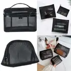 Mesh Makeup Pouch Black Toiletry Bags Travel Organizer Home Hotel