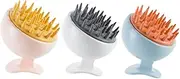 Ipetboom 3 Pack Silicone Hair Comb Scalp Massager Exfoliate Scalp Scrub Hair Shower Brush