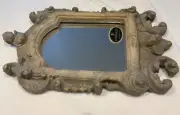 UTTERMOST CO. VINTAGE STONE LIKE MIRROR ORNATE RUSTIC NEW 18" H X 12" W