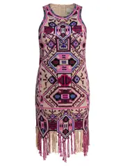 [Isabel Marant] Isabel Marant-Embroidered Dress With Bangs Abiti Rosa-Donna 38