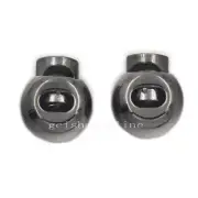 15mm*17mm Metal Single Hole Spring toggles cord locks round cordlocks Black Ball
