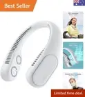 Portable Neck Fan, Bladeless Twin Turbine Fan, Rechargeable Battery Operated ...