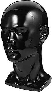 DECORNIJIA PVC Male Mannequin Head Display Holder for Hats Scarves Wigs Lightweight Durable Artistic Hair Styling Model for Adornment Shop Displays Circumference