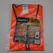 True Crest Safety Vest Orange XL ANSI/ISEA 107-2015 Reflective Strips Security