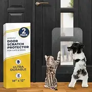 PROTECTO 2 Pack Door Protector from Dog Scratching, 18x12 Scratch Guard for Indoors Outdoors, Easy Installation on Window Wall, Glass and Screen Doors