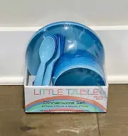 Little Table Kids Dinnerware Set, 16pc., 4 Plates, Bowls, Forks, Spoons, NEW