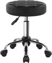 Black Classic Swivel Stool with Wheel Perfect for Salon Work Home SPA Shop Heigh