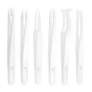 6Pcs Precision Plastic Tweezers Kit 120mm Anti-static Craft Tweezers Set White