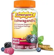Emergen-C Vitamin C and Ashwagandha Gummies, Dietary Supplement for Immune Support, Berry Blend - 36 Count