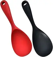 Cabilock 2Pcs Silicone Rice Spoon Nonstick Rice Scooper for Convenient Cooking and Easy to Clean for Home Use Versatile Kitchen Utensils