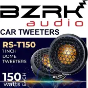 Car Tweeters Pair with Crossover 1 Inch Dome 150 watts 4 ohms BZRK Audio RS-T150
