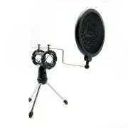 Mic Microphone Shock Mount Studio Desktop Table Top Tripod Stand w/ Pop Filter