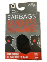 Sprigs Earbags Bandless Ear Warmers/Earmuffs Thinsulate Earmuffs Medium Black