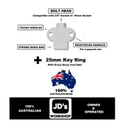 Jerry Can Water Tank Container Bung Plug Drum Drain Tap Opener Tool Key (White)