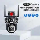 4 Lens Outdoor WiFi Camera AI Motion Tracking IP Camera PTZ 360° View Security