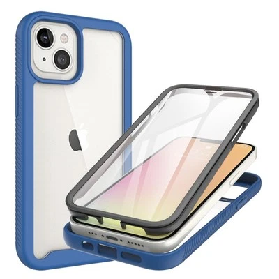 GSA Shockproof Blue Bumper Case & PET Screen Protector for iPhone 13 Pro