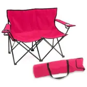 Trademark Innovations Double Camp Chair 36" L, Folding W/ Steel Frame In Pink
