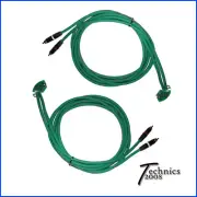 6 FT PAIR GREEN TECHNICS 1200 1210 6FT RCA RCAS - NEUTRIK GOLD - INTERNAL GND
