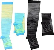 ORFOFE 2 Pairs Leg Compression Socks Open Toe Socks for Swelling Ankle Support Socks for Athletes Size l