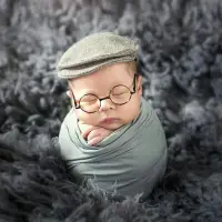 在飛比找蝦皮購物優惠-🌻寶寶寫真🌻 新生儿摄影道具裹布毛线帽影楼新生儿满月婴儿拍照