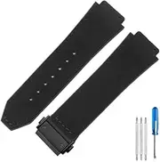 [NVGVCMLBAA] Fit For Hublot Fit For Yubo Classic Fusion Big Bang Men's Frosting Convex Interface Silicone Underskin 26x19mm Watch Strap