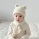 寶寶帽子圍巾套裝冬款男女嬰兒毛絨帽可愛秋冬保暖護耳兒童毛線帽