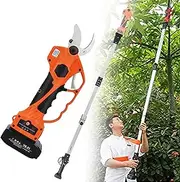 Electric Pruning Shears, Professional Cordless Tree Trimmer, Branch Pruner, Titanium Plated Sk5 Blades, Include Finger Protection Function, for Tree Branch, Garden,3cm-Withpole