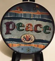 Carson Home Accents Lori Siebert Design PEACE Decorative Ceramic Plate 4.75” NEW