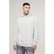 Mens Grey Tall Oversized Man Paint Splatter Hoodie