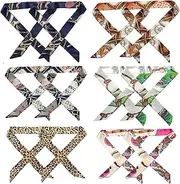 [ROZKVIKA] Handbag Scarf Purse Fashion Handle Wrap Ribbon Silk Scarf for Bags Purse Handle Cover Wraps Head Band